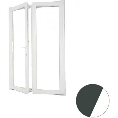 Aluplast dvoukřídlé balkonové dveře antracit/bílá Levé 160 x 220 cm – Hledejceny.cz