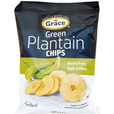Grace bezlepkové chipsy ze zelených banánů plantain solené 85 g – Zboží Mobilmania