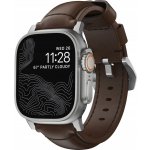 Nomad Traditional Band kožený řemínek se stříbrnými detaily pro Apple Watch Ultra 49mm 8/7 45mm/6/SE/5/4 hnědá NM1A4RST00 – Hledejceny.cz