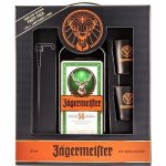 Jägermeister Party Pack 35% 1,75 l (dárkové balení pumpička 2 panáky) – Zboží Dáma