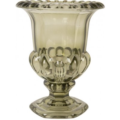 Zelená skleněná dekorace ozdobná číše / váza Alfred – 18x22 cm – Zboží Dáma