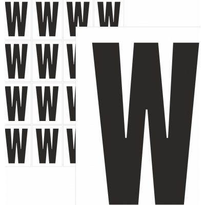 Písmena samolepící černá W samolepící vinylová fólie velikost znaku 95 mm – Hledejceny.cz
