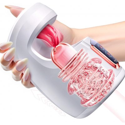 SuperLove Thrusting & Licking Tongue Blowjob Stroker – Zboží Dáma