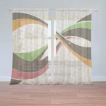 Záclony Retro abstrakce: 2 ks - 150x250 cm - Sablio – Hledejceny.cz