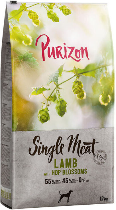 Purizon Single Meat Adult jehněčí a hrách s květy chmele 12 kg