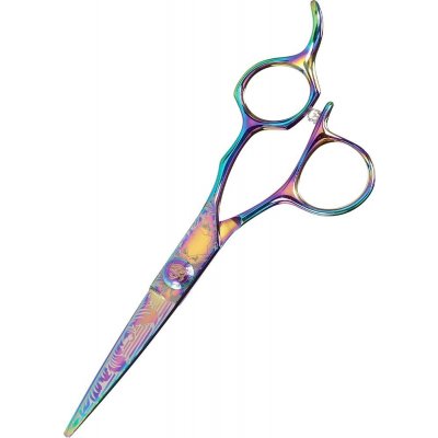 Sibel Cisoria Pink Rainbow Kadeřnické nůžky 5,5" duhové s ornamenty – Zboží Dáma