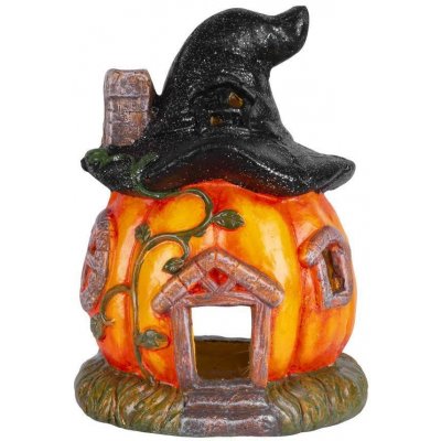 MagicHome Vianoce MagicHome Vianoce Jesenná dekorácia do záhrady MagicHome Nature, Tekvica, domček, s klobúkom ST8090682 – Zboží Mobilmania