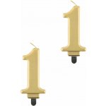 GoDan Narozeninová svíčka na dort 1 metalická zlatá 8 cm – Hledejceny.cz