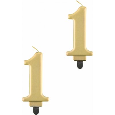 GoDan Narozeninová svíčka na dort 1 metalická zlatá 8 cm – Hledejceny.cz