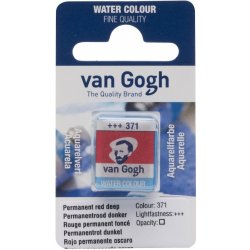 Van Gogh Akvarelová barva v půlpánvičce 371 Permanent Red Deep