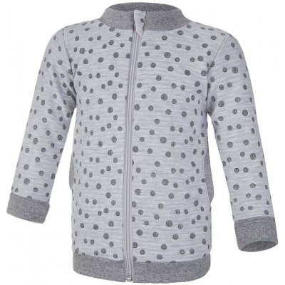 Little Angel Mikina podšitá LESK Outlast® šedý melír šedý puntík/růžová baby – Zboží Dáma