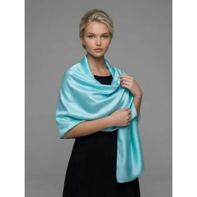 Classic Scarf tyrkysová šála s hedvábím – Hledejceny.cz