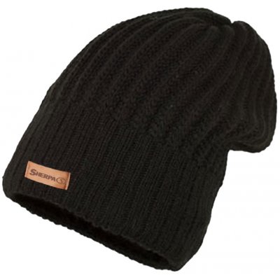 Sherpa beanie Mono zimní čepice černá – Sleviste.cz