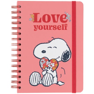 Grupo Erik Zápisník A5 kroužková vazba Love yourself Snoopy – Hledejceny.cz