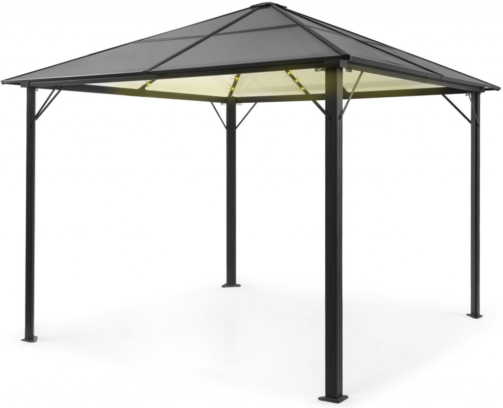 Blumfeldt Pantheon Solid Sky Ambient Solar, pavilon s šedou střechou, 3 × 3 m polykarbonát, hliník (HMD1-PSSAmSolar3x3)