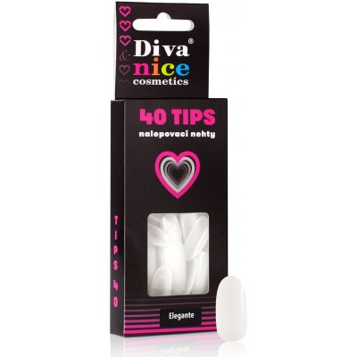 Diva & Nice Cosmetics Nalepovací umělé nehty Elegante TIPS 40 – Zboží Mobilmania