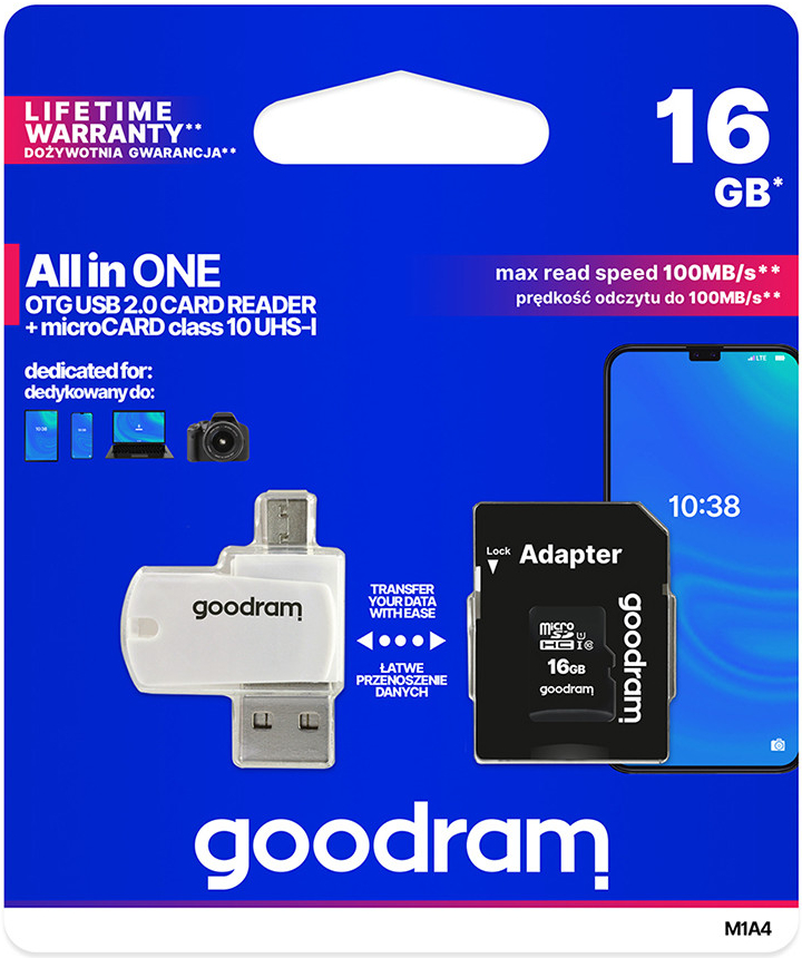Goodram MicroSDHC 16 GB Class 10 M1A4-0160R12