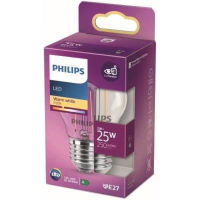 Philips 8718699763299 LED žárovka 1x2W E27 250lm 2700K teplá bílá, čirá, EyeComfort – Hledejceny.cz