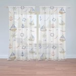 Sablio Záclony Na vlnách oceánu: 2ks 150x250cm – Hledejceny.cz