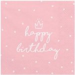 PartyDeco papírové ubrousky Happy Birthday růžové 33x33cm 20ks – Hledejceny.cz