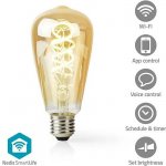 Nedis Wi-Fi Smart Bulb E27 4,9W LED žárovka , s vláknem, pro chytrý dům, E27, ST64, 4,9W, 230V, 360lm, teplá až studená bílá, stm – Zboží Živě
