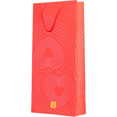 Dárková taška červená lesklá na 2 láhve – Zboží Dáma