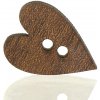 Knoflík Naše galanterie Dřevěný knoflík walnut srdce 4