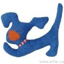 Efie modrá pejsek BIO bavlna mazlíček s chrastítkem