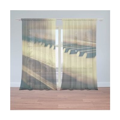 Sablio Záclony Klávesy klavíru: 2ks 150x250cm – Hledejceny.cz