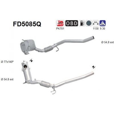 Filtr sazových částic, výfukový systém AS FD5085Q | Zboží Auto
