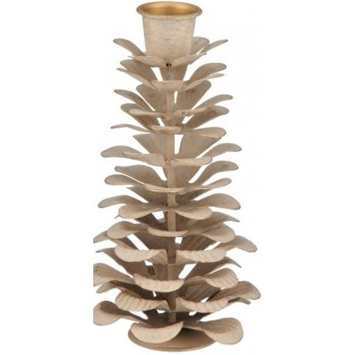 Gasper Dekorační kovový svícen V.14 cm krémový – Hledejceny.cz