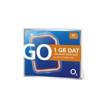 O2 SIM karta GO 1GB - Kredit 50Kč