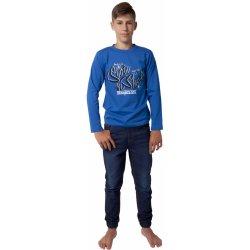 Calvi tričko chlapecké dlouhý rukáv s nápisem modrá