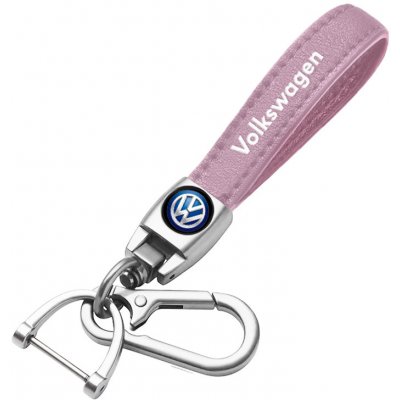 Přívěsek na klíče VOLKSWAGEN růžová kůže – Sleviste.cz
