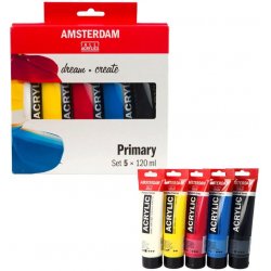 Amsterdam akrylové barvy primary set 5 ks 120 ml