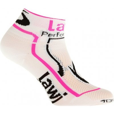 Lawi ponožky Performance krátké White/Fluo Pink