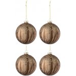 J-Line Set čtyř hnědých skleněných vánočních ozdob Esse 10 cm – Zboží Dáma
