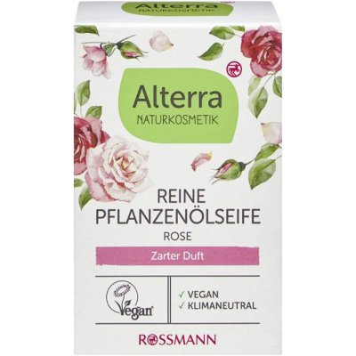 Alterra Naturkosmetik mýdlo z rostlinných olejů růže 100 g – Zboží Dáma