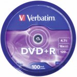 Verbatim DVD+R 4,7GB 16x, spindle, 100ks (43551) – Zboží Živě