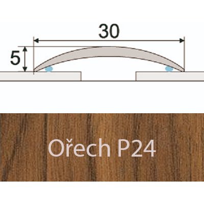 PROFIL Team Přechodový profil ořech P24 30 mm x 1 m