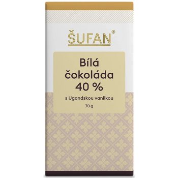 Šufan Bílá 40% čokoláda s ugandskou vanilkou 70 g