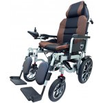 Zoela 6005XL Elektrický Invalidní vozík 52 cm polohovací Stříbrný rám Hnědé polstrování – Zboží Dáma