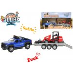 Kids Globe SUV 30 cm na zpětný chod na baterie se světlem a zvukem s bagrem – Hledejceny.cz