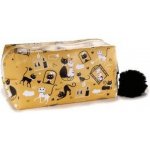 Kosmetická taška s kočkou a pomponem 3 varianty žlutá – Zboží Dáma