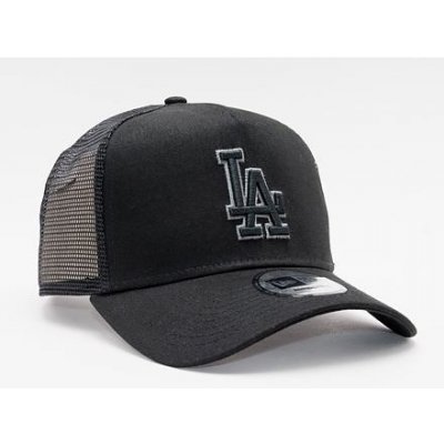 New Era 9FORTY A Frame Trucker MLB Black on Black Team Logo Los Angeles Dodgers Black