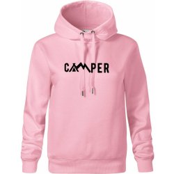 Camper nápis Oversized mikina dámská Moon kratší + širší Růžová