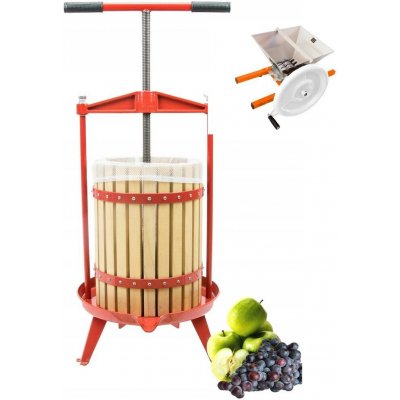 Chomik Lis na ovoce rámový bukový 18l plus mlýnek drtič na ovoce 7l lux plus FP9251 | červená – Zboží Dáma