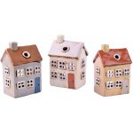 Ego Dekor Keramický domeček na čajovou svíčku ST. AUGUSTINE, béžová/šedá/bílá, 10x15x8cm|MyScandi - bílá krémová – Zboží Dáma