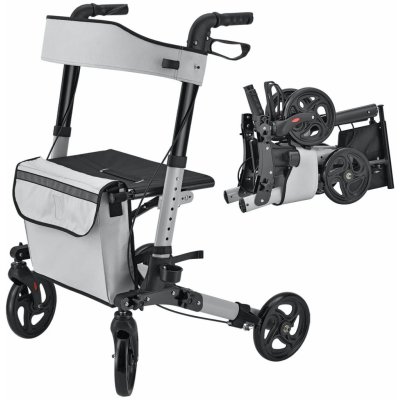 Goleto Čtyřkolové šedé chodítko pro seniory Rollator – Zboží Dáma