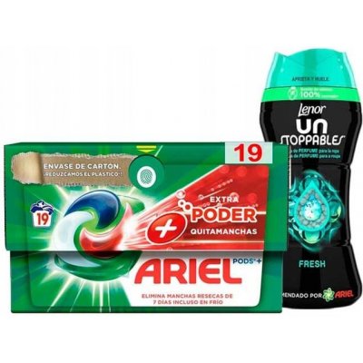 Ariel Pods Extra Power kapsle na praní 19 PD + Lenor Unstoppable Fresh 140 g – Zbozi.Blesk.cz